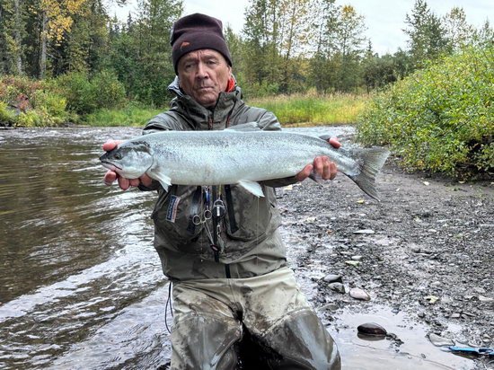 Saša a steelhead 70 cm z prvního dne