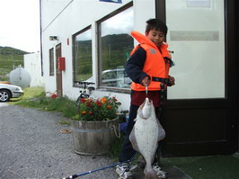 halibut uloveny z mola na ostrove Seiland