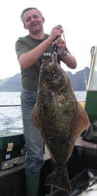 Seiland, halibut 11,5 kg, cervenec